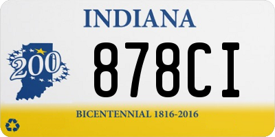 IN license plate 878CI