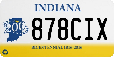 IN license plate 878CIX