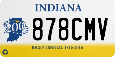 IN license plate 878CMV
