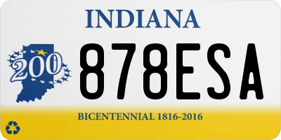 IN license plate 878ESA