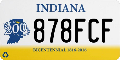 IN license plate 878FCF