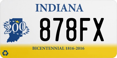 IN license plate 878FX