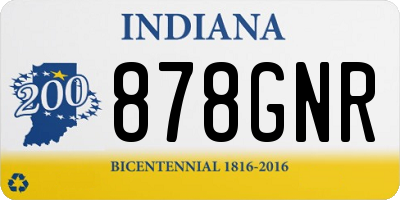 IN license plate 878GNR