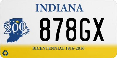 IN license plate 878GX