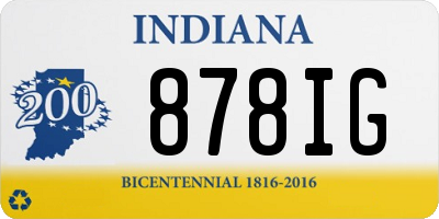 IN license plate 878IG