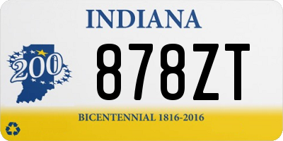 IN license plate 878ZT