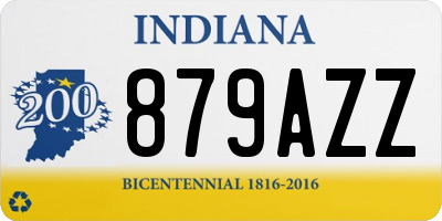 IN license plate 879AZZ