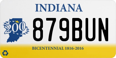IN license plate 879BUN