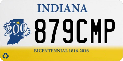 IN license plate 879CMP