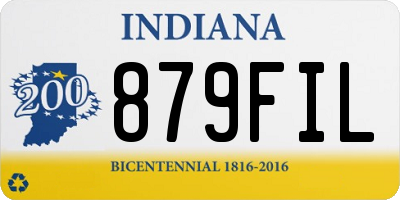 IN license plate 879FIL