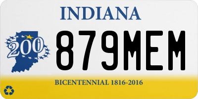 IN license plate 879MEM