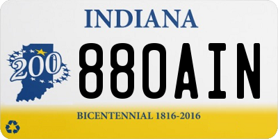 IN license plate 880AIN