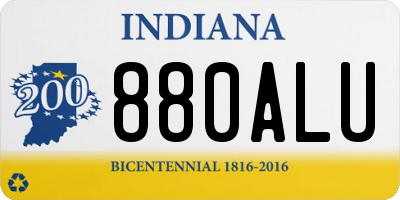 IN license plate 880ALU