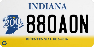IN license plate 880AON