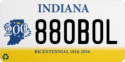 IN license plate 880BOL