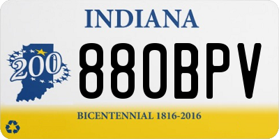 IN license plate 880BPV