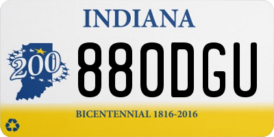 IN license plate 880DGU