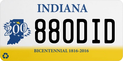IN license plate 880DID