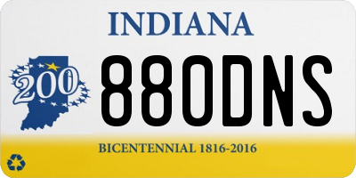 IN license plate 880DNS