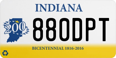 IN license plate 880DPT