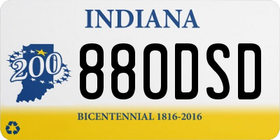 IN license plate 880DSD