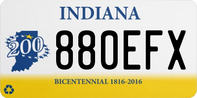 IN license plate 880EFX