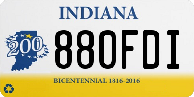 IN license plate 880FDI