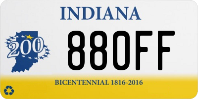 IN license plate 880FF
