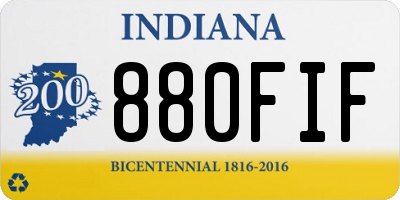 IN license plate 880FIF