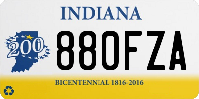 IN license plate 880FZA