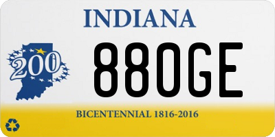 IN license plate 880GE