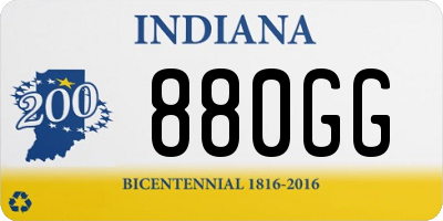 IN license plate 880GG