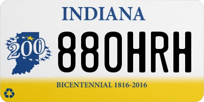 IN license plate 880HRH