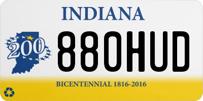 IN license plate 880HUD
