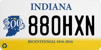 IN license plate 880HXN