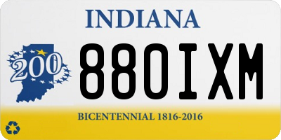 IN license plate 880IXM