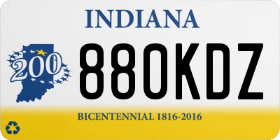 IN license plate 880KDZ