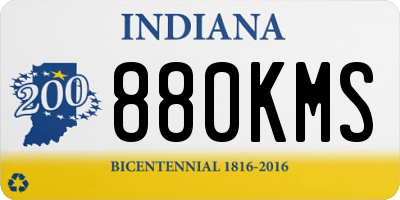 IN license plate 880KMS