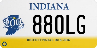IN license plate 880LG