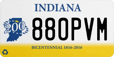 IN license plate 880PVM