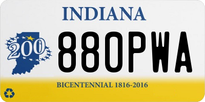 IN license plate 880PWA