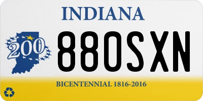 IN license plate 880SXN