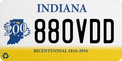 IN license plate 880VDD