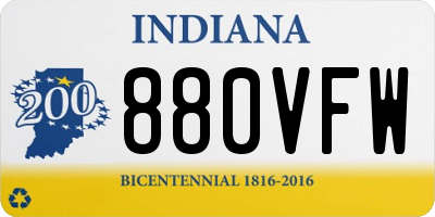 IN license plate 880VFW
