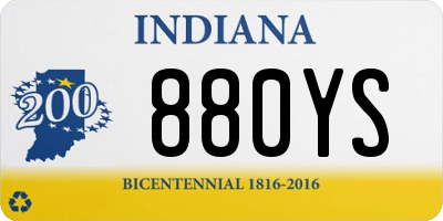 IN license plate 880YS