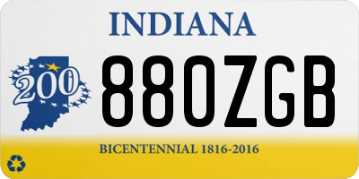 IN license plate 880ZGB