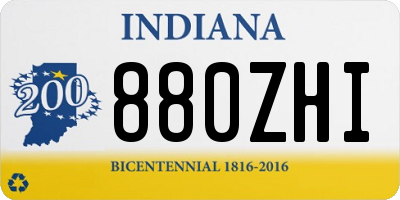 IN license plate 880ZHI