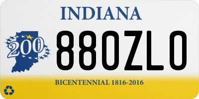 IN license plate 880ZLO