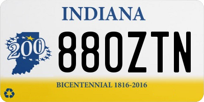 IN license plate 880ZTN