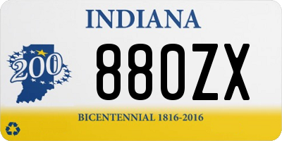 IN license plate 880ZX